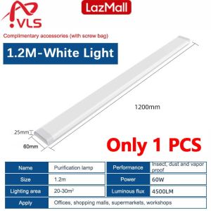 【BUY 1 TAKE 1】LED Tube Light 120*7CM Office Linear Lamp for Ceiling Super Bright Indoor Flat Tube Light Warehouse Lighting Light 220V