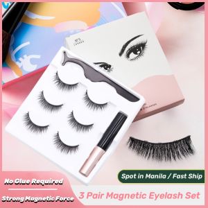 🔥B.two👍 3 Pairs Magnetic Eyelashs Set Liquid Eyeliner& Magnetic Lashes & Tweezer Eyelash Extension Tools Attraction