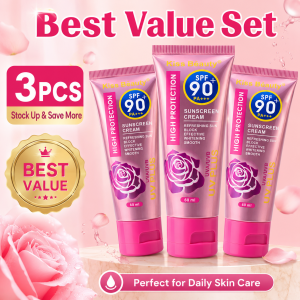 KISS BEAUTY Pink Sunscreen Cream SPF90 PA+++ HIGH PROTECTION SMOOTH WHITENING Sunblock EFFECTIVE BLOCK REFRESHING SUN CREAM