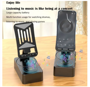 Christmas Gift Bluetooth Speaker With Phone Stand Holder 2 In 1 Portable Integrated Folding Holder Wireless Audio