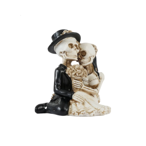 ฟิกเกอร์โครงกระดูกคู่-หุ่นเรซิ่นตกแต่งฮาโลวีนโกธิคสุดโรแมนติกสำหรับบ้านโต๊ะลานปาร์ตี้และวันแห่งความตาย