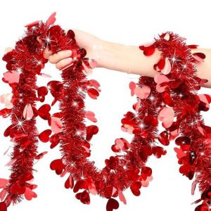 YIYU STUDIO Tự làm Vòng hoa kim tuyến hình trái tim Tình yêu sequin 2 triệu Đồ trang trí treo Dày đặc Vòng hoa trang trí Dây hoa Valentine Tiệc Valentine