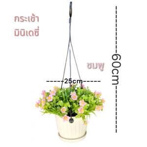 กระเช้าแขวนดอกไม้ประดิษฐ์ ดอกแพนซี่ ดอกมินิเดซี่ สวยเหมือนจริง น่ารัก #ตกแต่งบ้าน #ตกแต่งออฟฟิต #ตกแต่งร้านอาหาร #ดอกไม้