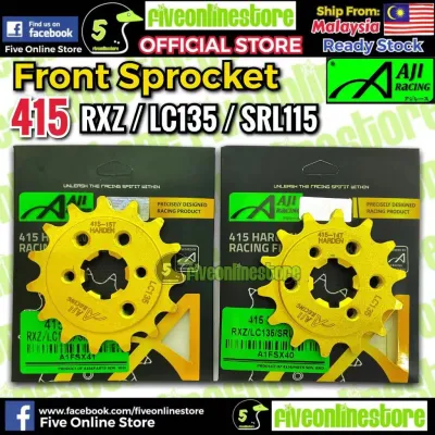 AJI RACING 415 Front Sprocket Yamaha Gold ORIGINAL RXZ Y15 Y16 LC135 SRL110 VF3I185 FZ150 14T 15T Spoket Depan Spocket