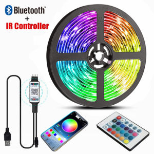 LED Strip Light RGB Infrared Bluetooth controller Luminous Decoration For Living Room 5050 Ribbon Lighting Fita Lamp 10M 5M