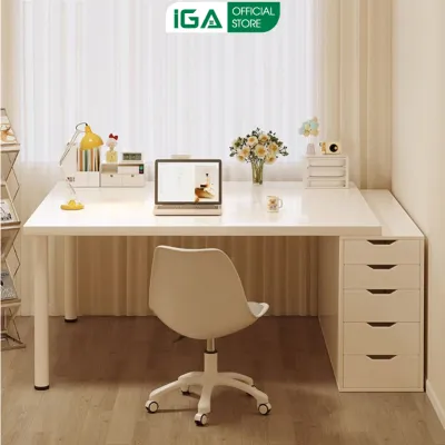 Bàn làm việc thiết kế ikea tích hợp tủ 5 ngăn kéo chất liệu gỗ cứng cáp chắc chắn GM123