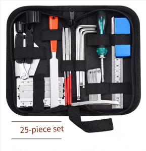 Guitar Repairing Maintenance Tool Kit Pliers String Measuring Winder Cutter Full Set 25 Pcs