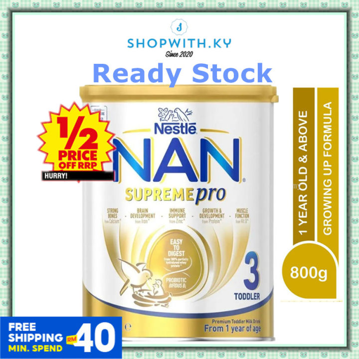 [07/2027] Australia Import Nestle NAN SUPREMEpro Step 3 Hypoallergenic Toddler Baby Formula 1+year Baby Milk Powder ( 800g )