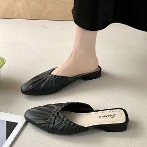 Womens Casual Slip on Pointed Toe Flat Rubber Sandals 169
