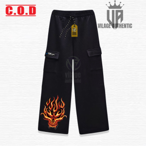 Synthesis Expertise Celana panjang Cargo Blue Eye Kargo Panjang Bahan Fleece Cargo Fleece Long Pants