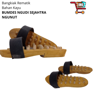 Bangkiak sendal kayu sendal terapi rematik sendal kesehatan sendal akupuntur pijat telapak kaki