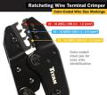 TITAN 11477 Ratcheting Wire Terminal Crimper Tool for Insulated Terminals, Fixed Jaw Crimper. 