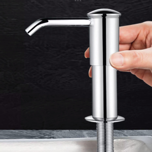 HJKL Smooth Discharge In Sink Soap Dispenser 360° Rotation Anti-rust Dish Soap Pump Dish Soap Sink Press Head Hand Press Type Kitchen Soap Dispenser Kitchen