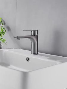 Stainless Steel Bathroom Faucet Hot Cold Water Mixer Tap Basin Faucet Matte Black Silver Single Handle Sink Taps
