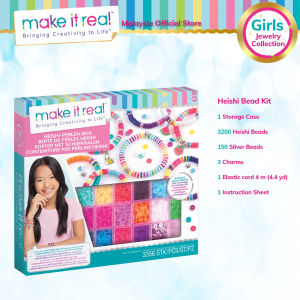 Make It Real Heishi Girls Friendship Charm Bracelet Kit (1741) Girls Friendship Charm Bracelet Kit