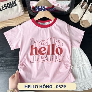 Áo thun ngắn tay bé gái 27Kids KACADY họa tiết dễ thương cotton hè nữ cho trẻ 2-10 tuổi GSTS7