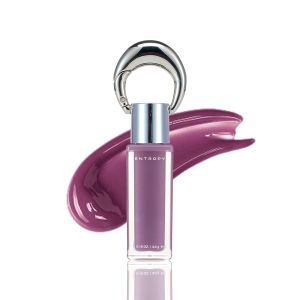 ENTRÓPY Makeup Glossy Lip Tint - Juicy Glow Line/Non-Sticky Hydrating Lip Gloss Tint High Shine Finish Buildable Sheer Color Lip & Cheek Makeup - Amber Charm (Warm Brick Red) glossy lip tint