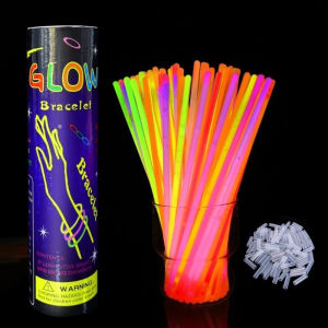 แท่งเรืองแสง พร้อมขั้วต่อ หลายสี งอได้ อุปกรณ์วันหยุด กำไลเรืองแสง สําหรับงานปาร์ตี้โปรดปรานตกแต่ง