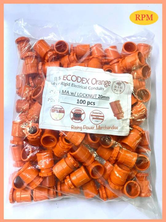 Ecodex PVC Orange Male Adapter with Locknut 1/2" ( 20mm ) ( 100pcs ) Lazada PH