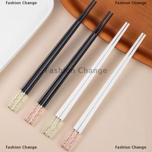 [COD] Fashion Change Amber Cherry Blossom Alloy Chopsticks Chinese Chopsticks Reusable Tableware