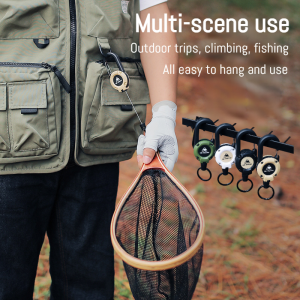 Outdoor camping keychain Steel wire rope retractable anti-lost rope rebound multifunctional camping outdoor keychain