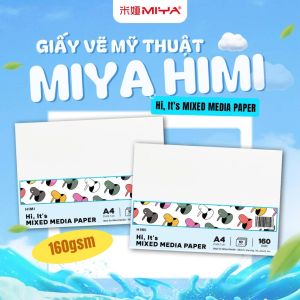 Giấy Vẽ MIYA HIMI Mixed Media 160gsm – Giấy Vẽ Mỹ Thuật Đa Năng Cho Chì Màu Marker Sketch