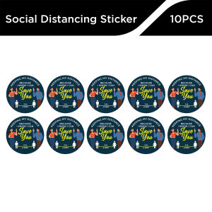 DSign 1pc Social Distancing Floor Sticker#09 l 11.8inches l Floor Decals Sticker l Graphics Floor Sign Sticker Poster | Waterproof Stand Here | Keep your distance