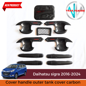Paket Cover Handle Outer Pintu Tutup Tangki Mobil Sigra 2016-2023 Carbon