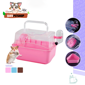 DJEVPETSHOP Kandang Hamster Portable Mini Rumah Mainan Hamster Hewan Kecil MewahTravelling Box Kandang Jalan Jalan