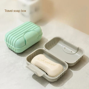 Portable Travel Soap Box with Lid for Travel Container Dish Tray Travel Soap Dish with Drain Portable Soap Holder with Cover