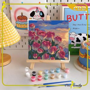 ONE-A110 Paint By Number Kit 20x20cm Kanvas Siap Lukis DIY Canvas Acrylic Aesthetic Digital Painting