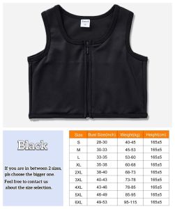 Bandage Chest Binder Front Zipper Short Breathable Breast Binder 3 Colors Tomboy Cosplay Flat Visual Impression Plus Sizes Available For Women