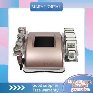 Multi-functional 6 IN 1 Cavitation Machine 80K Hz Ultrasonic Cavitation Vacuum RF Fat Laser Weight Loss Instrument With Fat Reduction And Lifting And Tightening Skin