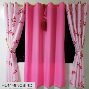 DE Elegant Ring Curtains for Windows Living Room 3in1 Set Draperies 5ft 6ft or 7ft HUMMINGBIRD Design DIRECT SUPPLIER
