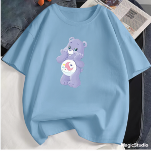 JOY Tshirt Wanita Musim Panas Atasan Reguler Motif Bear Sweet Dream