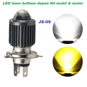 Lampu Utama JS-09 Bohlam H4 mobil & motor 2 warna laser Headlamp IP67 super terang AC DC bola lampu led depan  kualitas premium
