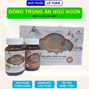 Đông trùng ăn ngủ ngon Dân Khang hộp 2 lọ x 30 viên uống hỗ trợ sức khỏe