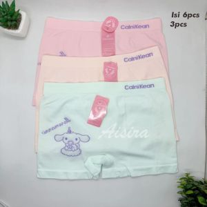 6PCS 3PCS Celana Dalam Boxer Anak Perempuan Karakter Cinnamonroll Bahan Adem Usia 2 Sampai 6 Tahun