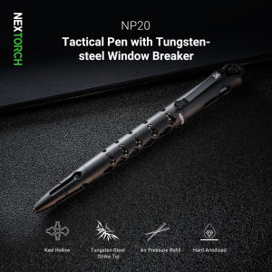 NEXTORCH NP11 Ti Tactical Pen Emergency Defense Multitools with Ceramic Bead Titanium Body Decompression Gyroscope for Writing Tactical Defense Escape Tools