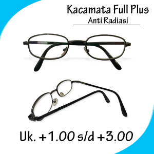 Kacamata Baca Frame Besi Lensa Plus Kacamata Full Plus Lensa Antiradiasi Pria dan Wanita +1.00 sampai +3.00