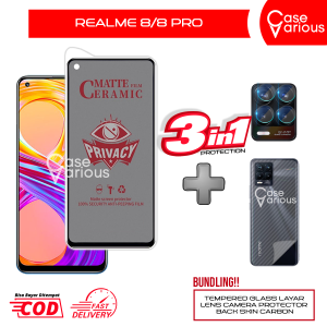 Tempered Glass Realme 8 8 Pro Anti Gores Spy Matte Privacy Free Camera Lesn dan Skin Carbon
