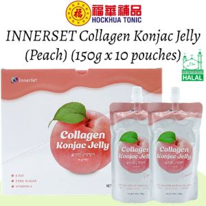 INNERSET Collagen Konjac Jelly – Peach Flovour 150g X 10 Pouches Zero Fat Zero Sugar Rich in Vitamin C (Halal Certificate)
