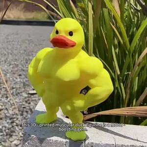 {READY STOCK} Creative Muscle Leg Duck Statue Handmade Duck Figurine Decorative Piece for Entryway Home or Desk