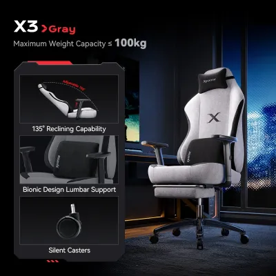 【30 Day Free Trial】Xpanse Breath Fabric Gaming Chair Office Computer Chair Game Chair With Foot Rest