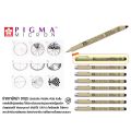 ปากกาตัดเส้นพิกม่า ซากุระ (SAKURA Pigma Pen) แบบหัวเข็ม. 
