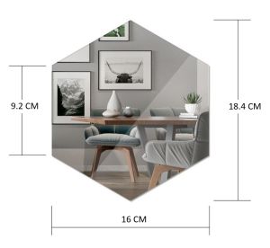 Murah Banget - Cermin Hexagonal Dekorasi Dinding (1 PCS) / Kaca Segi Enam Hexagon Dekorasi Dinding