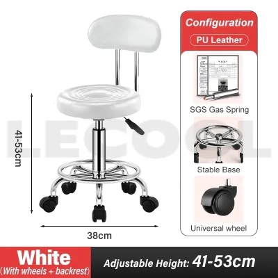 【With Wheels】Stool Make Up Chair Vanity Chair Office Swivel Chair Study Chair Computer Chair Bar Stool Bar Chair Round Bar Stool for Hair Salon Makeup Stool