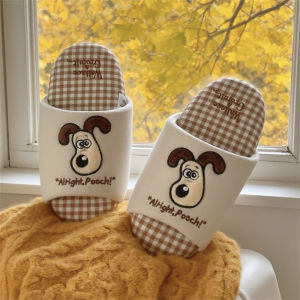 WY-XIXITIAO Indoor slippers Unique Color-Block Plaid All-Season Home Floor Shoes Fun Womens Casual Cotton Slippers