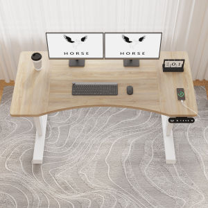 Officebus Electric intelligent lifting table 55 inches 140CM Height Adjustable Ergonomic Desk Sit/Standing Desk with wheels Wood & Metal Durable table