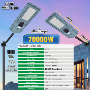 SolarTiger Solar Street Light with 4G Camera Waterproof Outdoor Lighting Terang